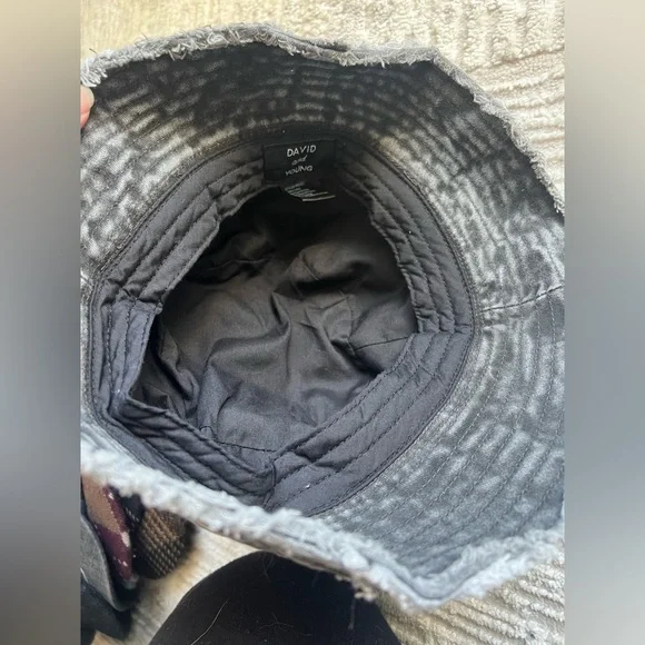 Women’s Washed Patchwork Bucket Hat - Gray - Picture 2 of 3